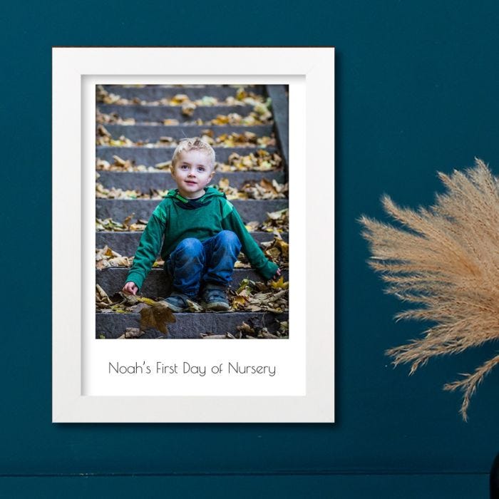 First Day at School Harriet White Print and Frame