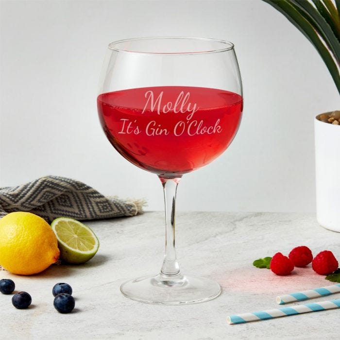 Engraved hot sale gin glass
