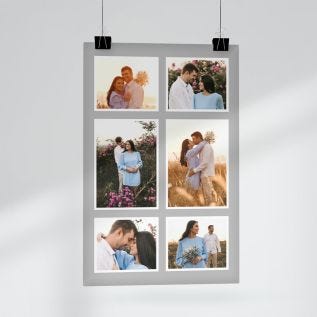 6 Image Grey Border Portrait Collage